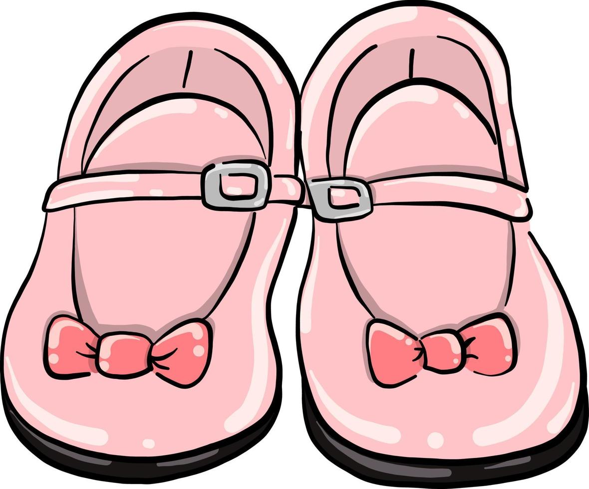 Baby Pink zapatos , ilustración, vector sobre fondo blanco.