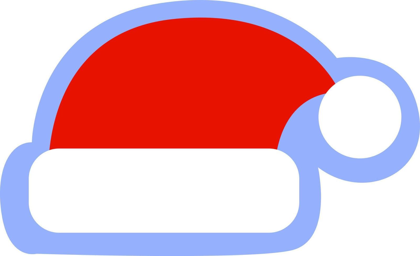 Christmas red hat, illustration, vector on a white background.