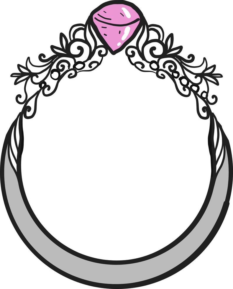 Decorative ring, illustration, vector on white background.