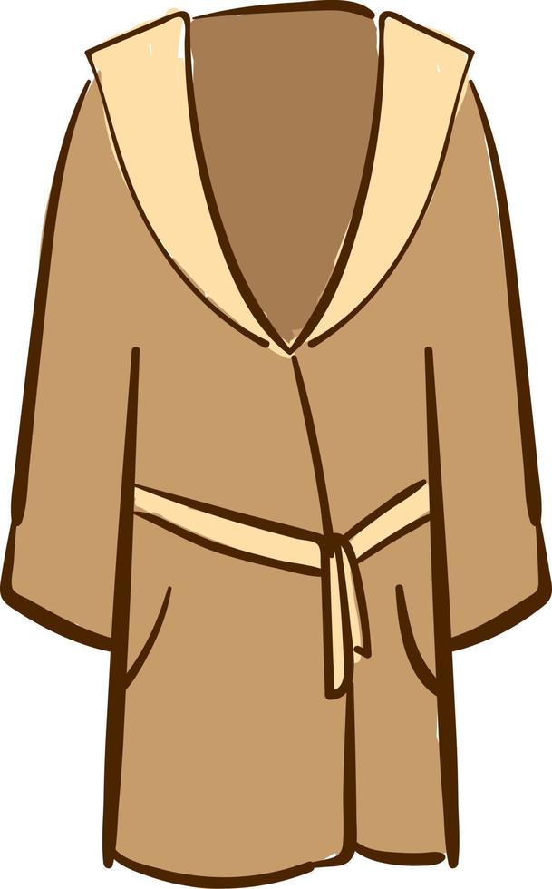 Brown bathrobe, illustration, vector on white background.