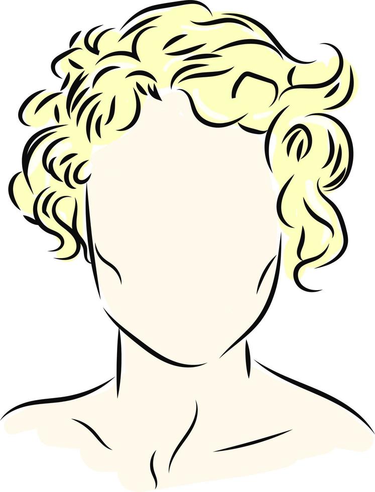 Blonde curls, illustration, vector on white background