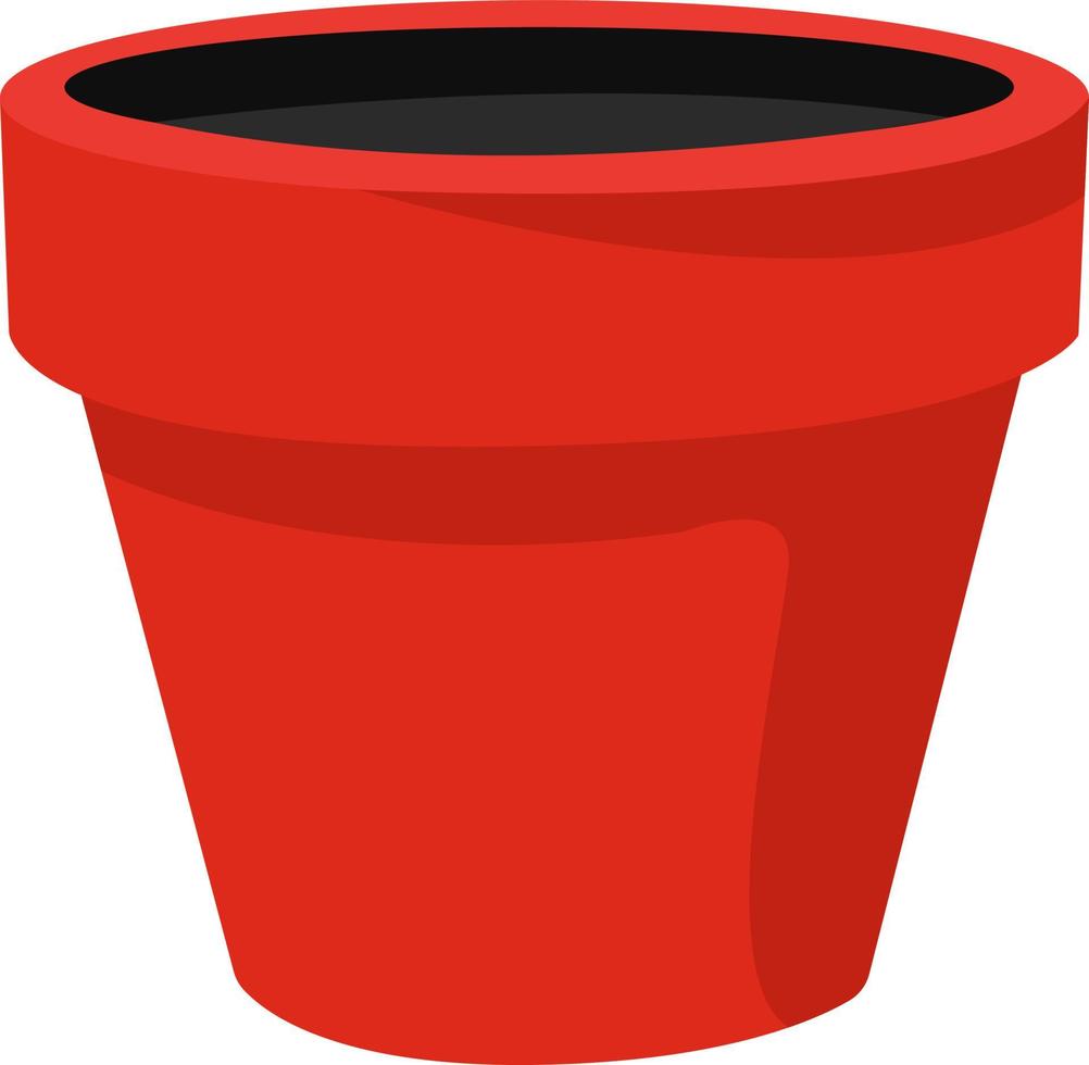 Red plant pot, illustration, vector on white background 13817072 Vector