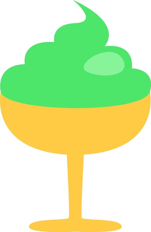 Ice cream in bowl, illustration, vector on a white background.