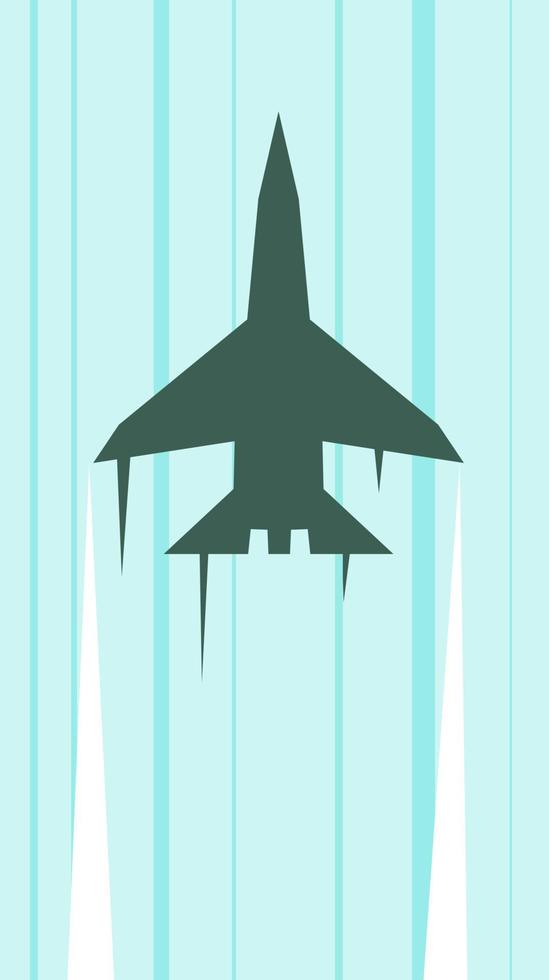 avión a reacción volando verticalmente en el cielo. concepto de vuelo, vehículos, militares, velocidad, etc. ilustración vectorial plana vector