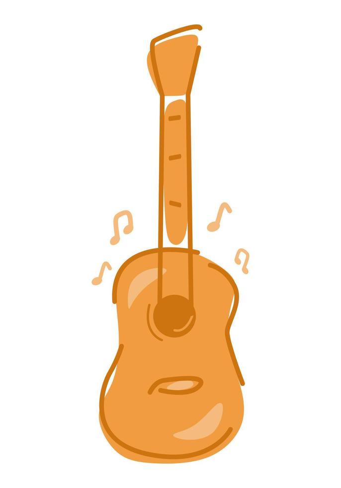guitar in a vertical position. song icon. concept of musical instruments, music, bands, etc. flat design style with outline, illustration vector