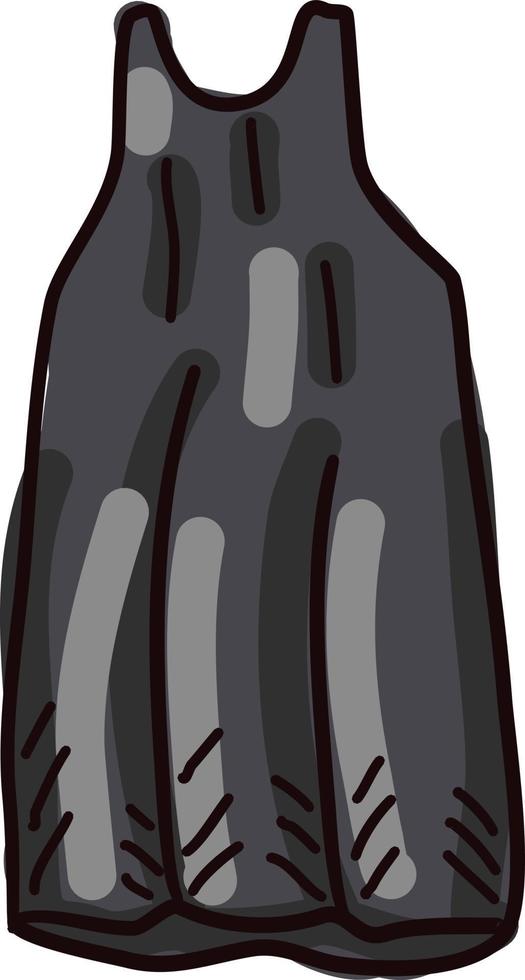 Black dress, illustration, vector on white background.