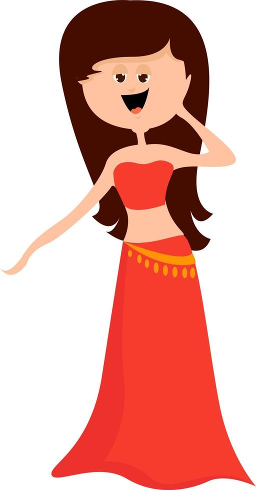 Belly dance, illustration, vector on white background.