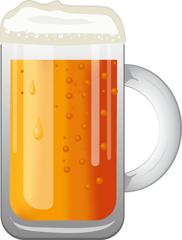 Jarra de cerveza, ilustración, vector sobre fondo blanco.