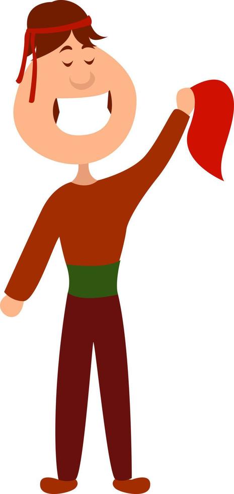 Ameican man, illustration, vector on white background