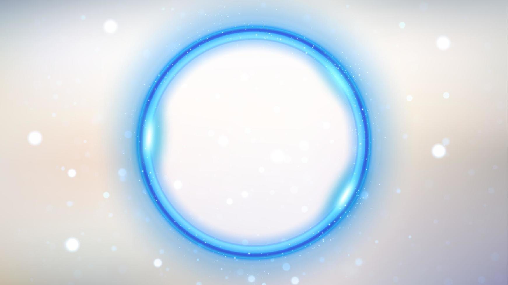 Blue Glowing Circle on White Background, Elegant Light Ring. Vector Illustration