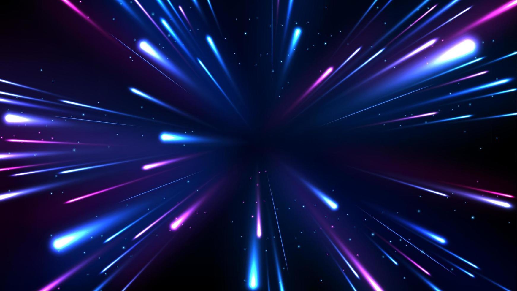 efecto de movimiento de velocidad de luz abstracto, fondo de pantalla panorámica. ilustración vectorial vector