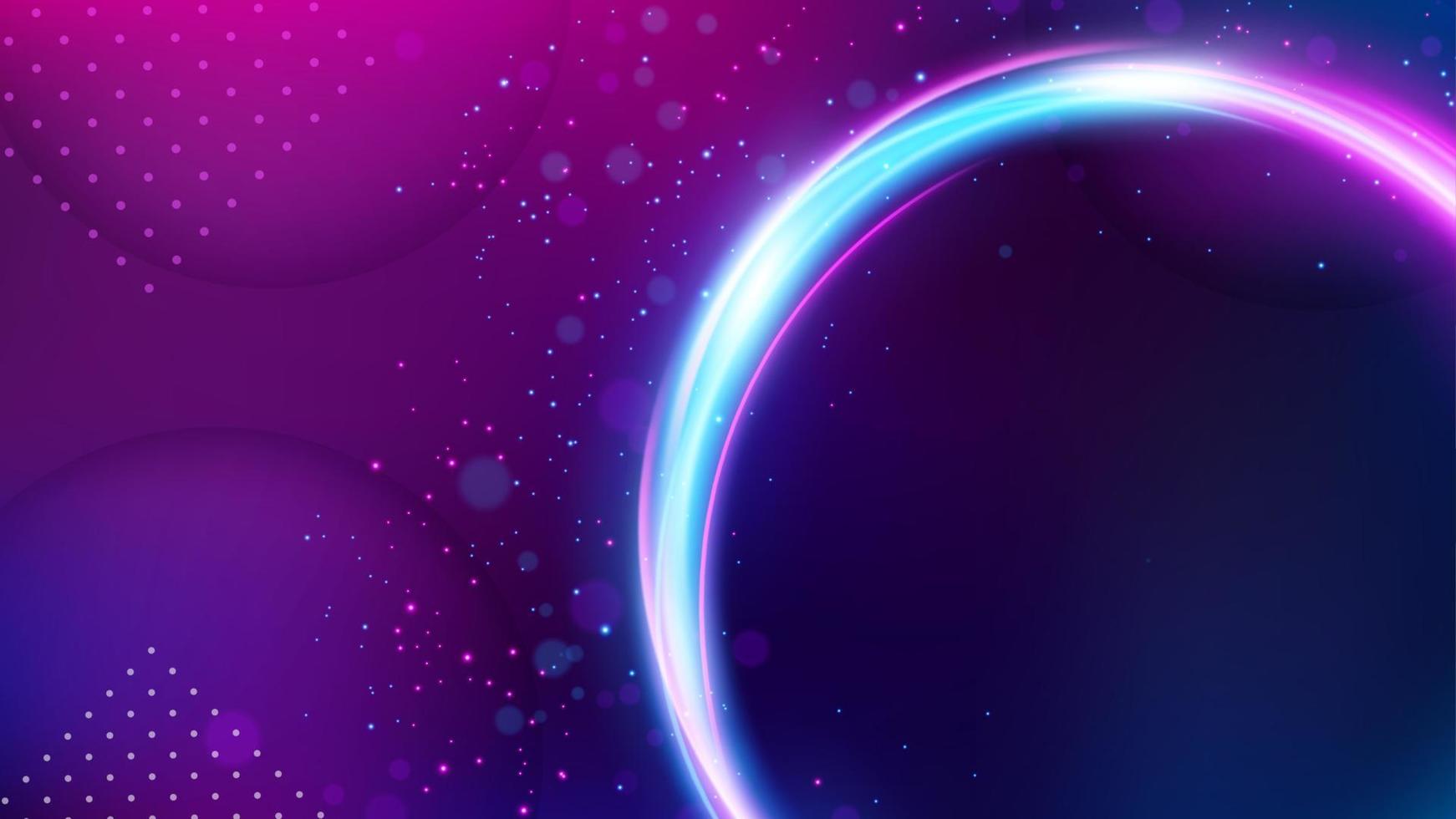 fondo de anillo claro, elegante luz violeta. ilustración vectorial de pantalla ancha vector