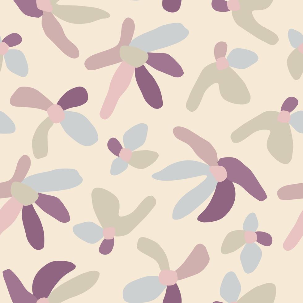 Vector cute flower illustration seamless repeat pattern