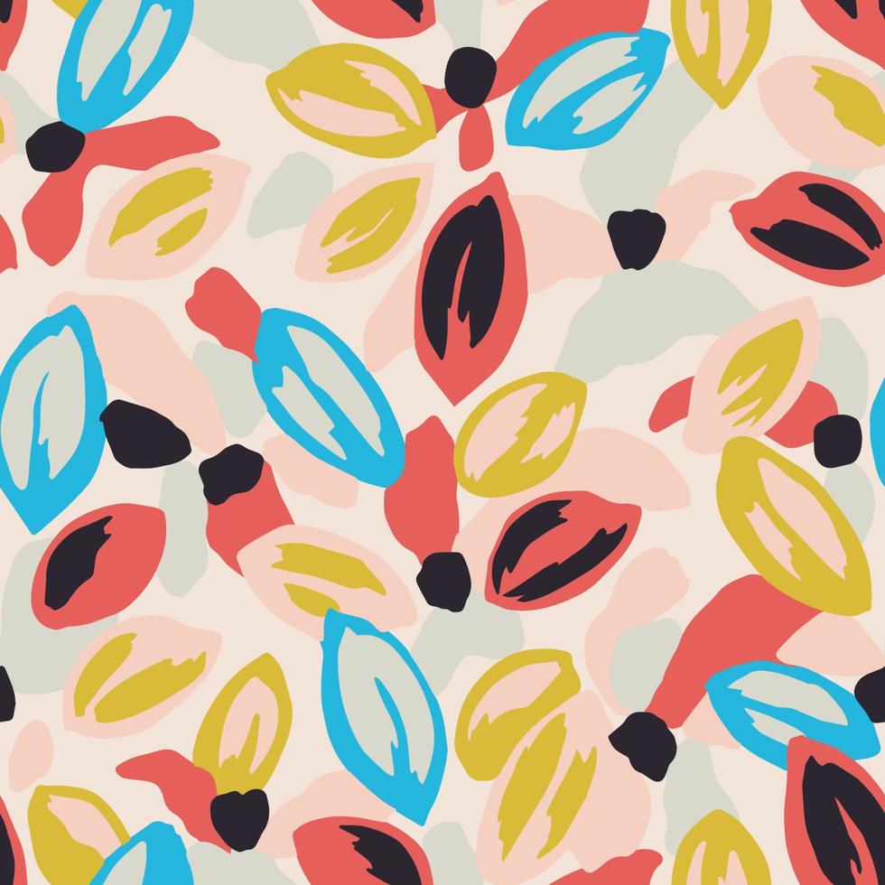 Vector leaf nature themed illustration seamless repeat pattern