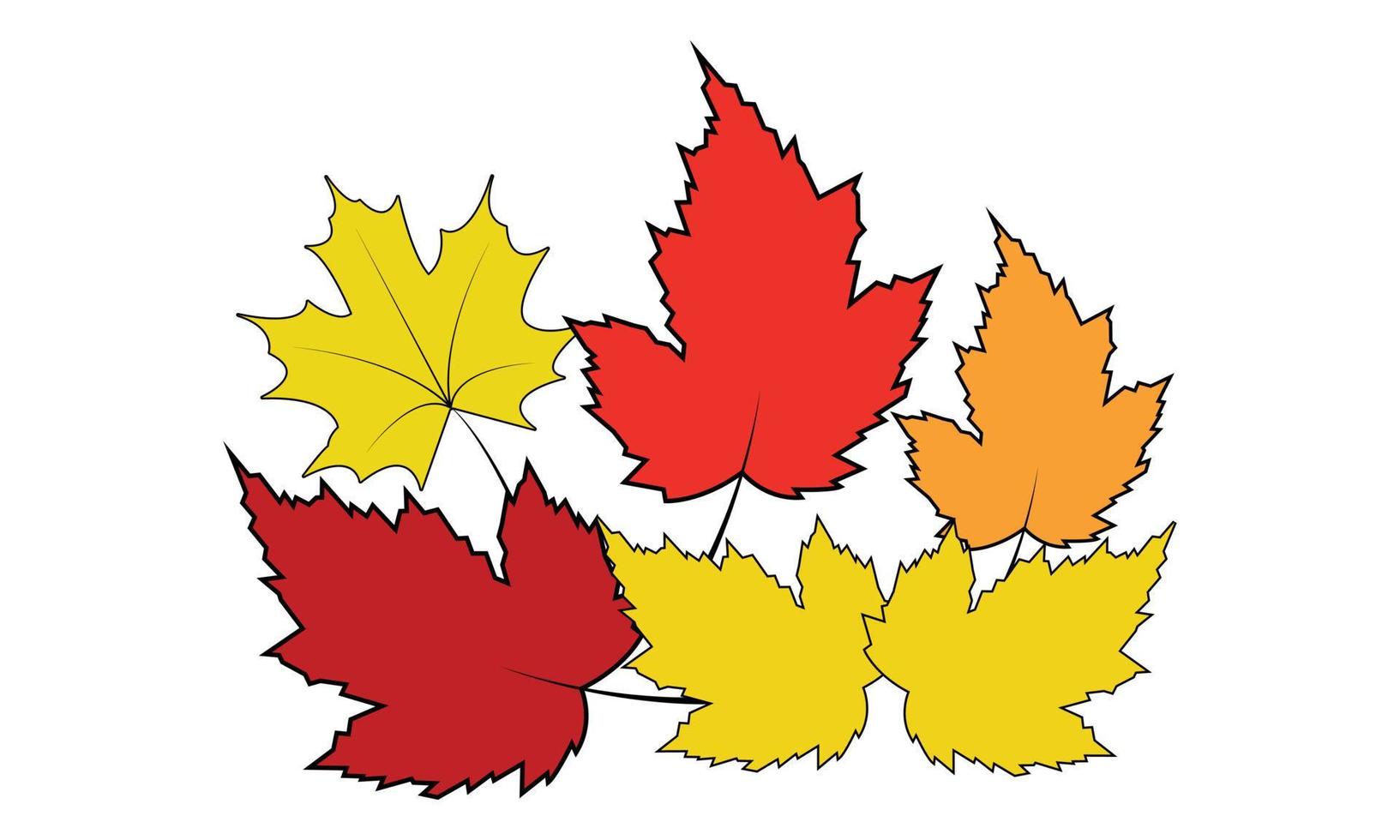 arte de línea de hojas de árbol de otoño, diseño de gnomo de artesanía de hojas de otoño, ilustración de hojas de árbol de imágenes prediseñadas. vector