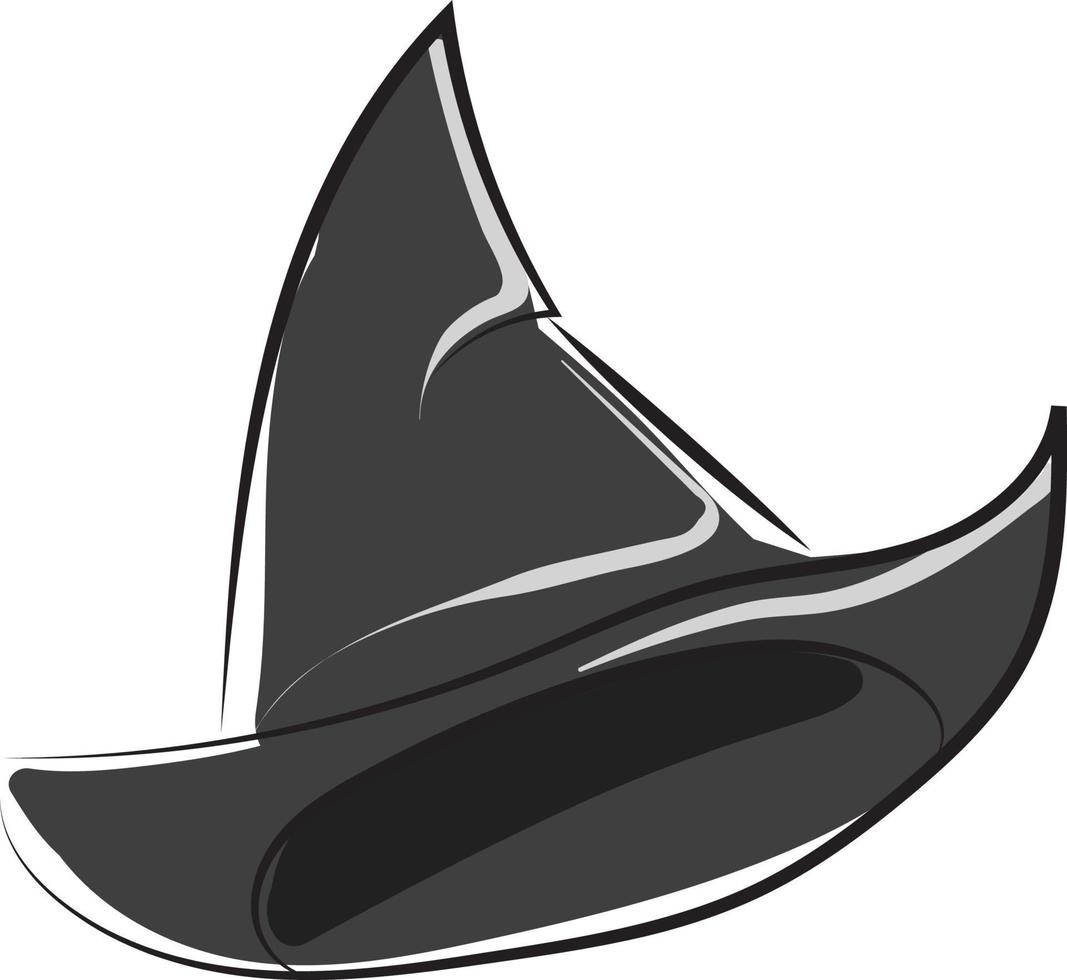 Witch hat, illustration, vector on white background.