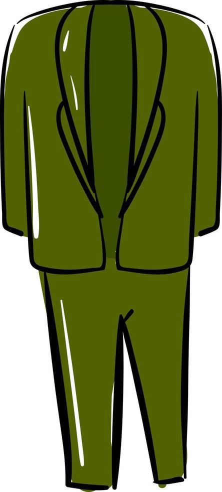 traje verde, ilustración, vector sobre fondo blanco.