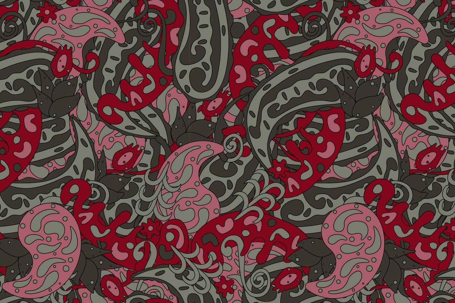 Seamless pattern based on an ornament with a Paisley bandana print in delicate pastel colors, scarf around the neck, print on fabric, wallpaper vector