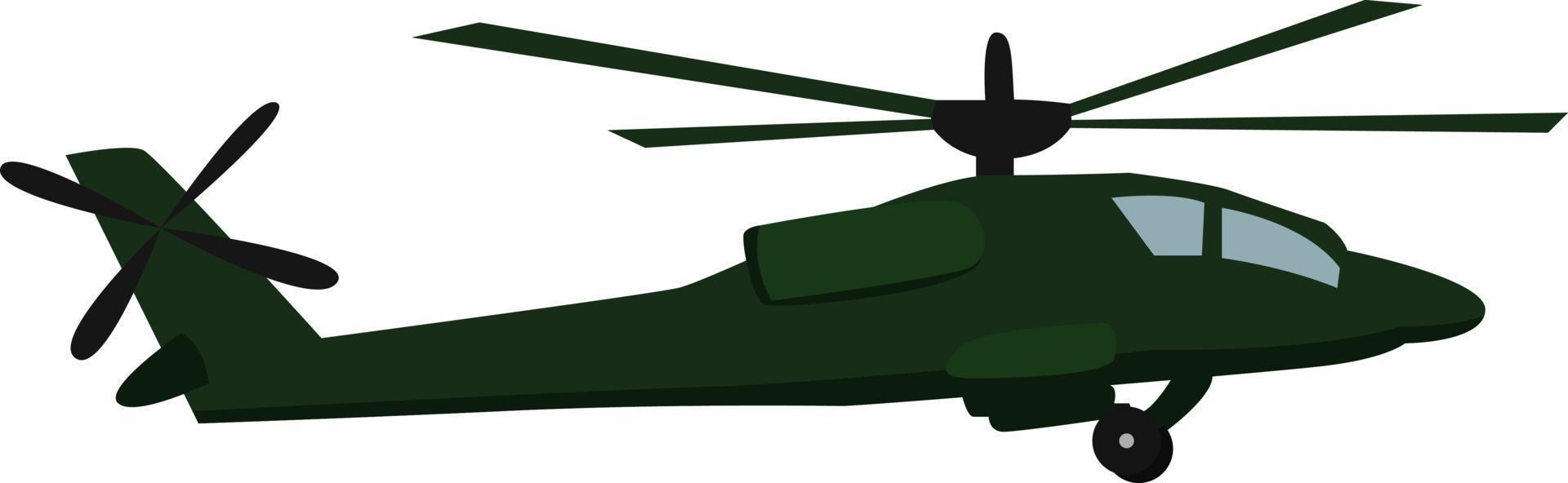 helicóptero militar, ilustración, vector sobre fondo blanco