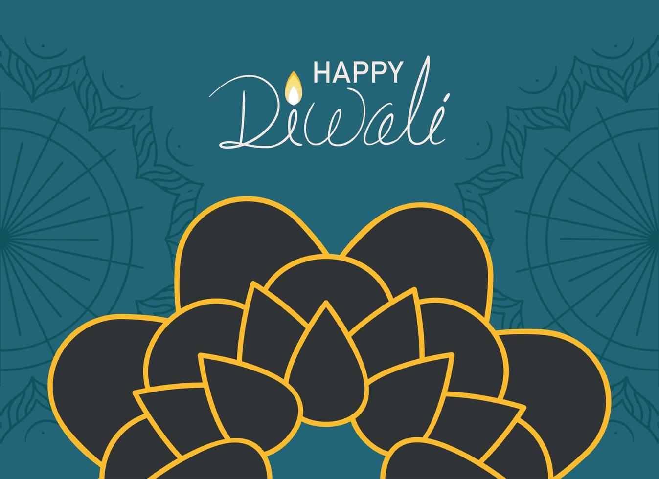 happy Diwali hindu festive vector