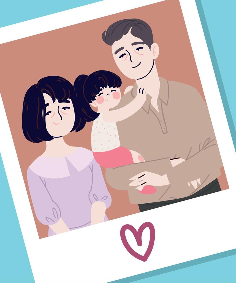 cute family korean vector