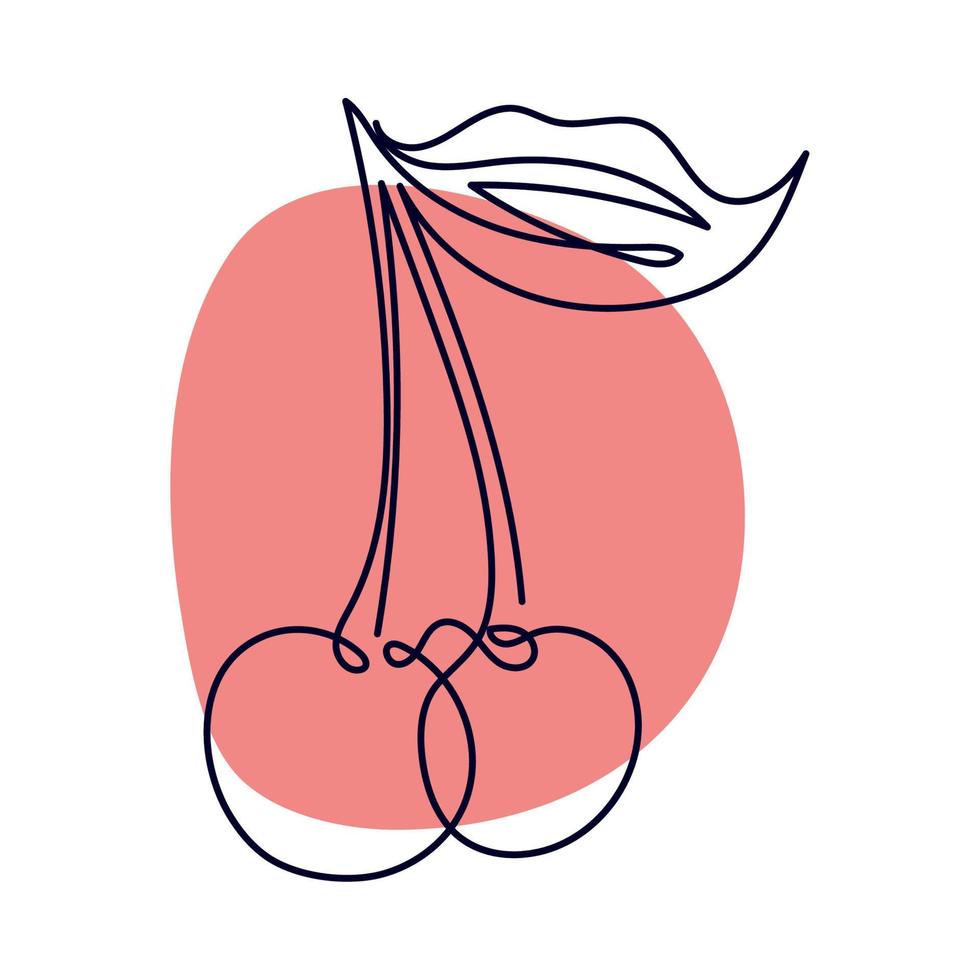 cherry line drawing vector