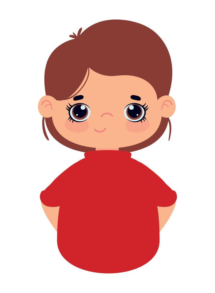 cute girl cartoon vector