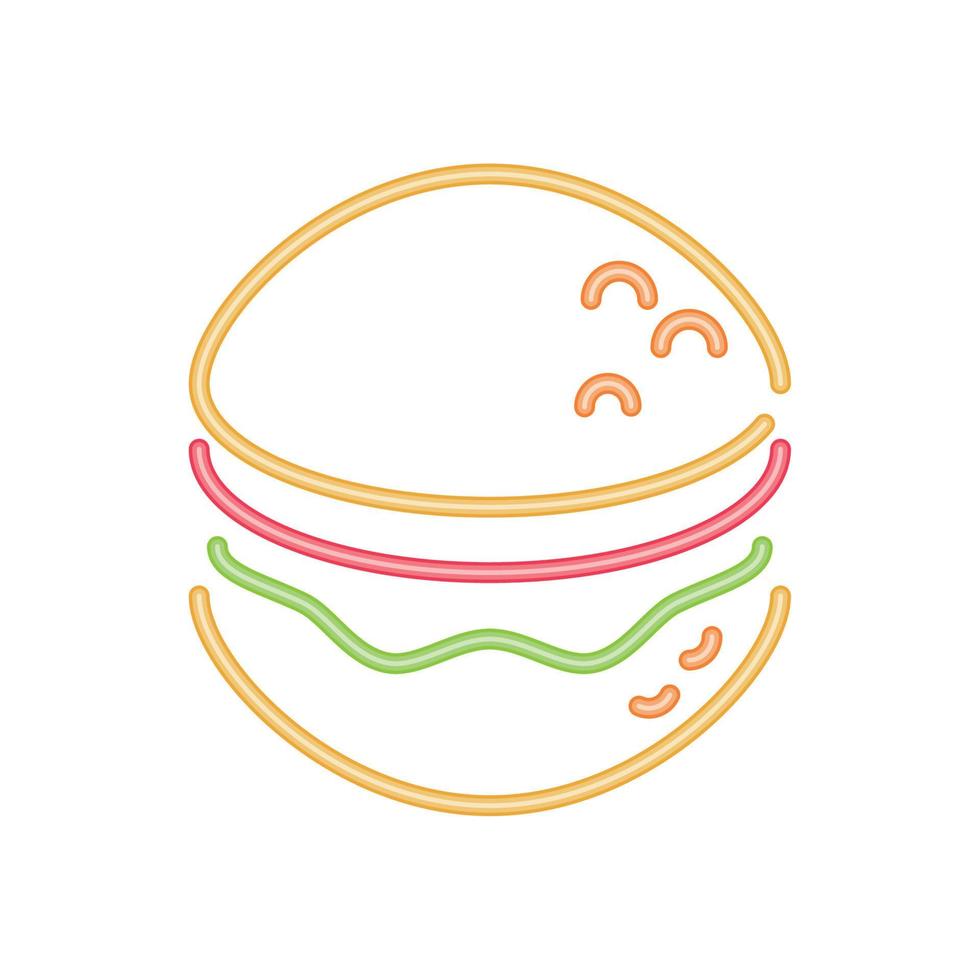 burger neon food vector