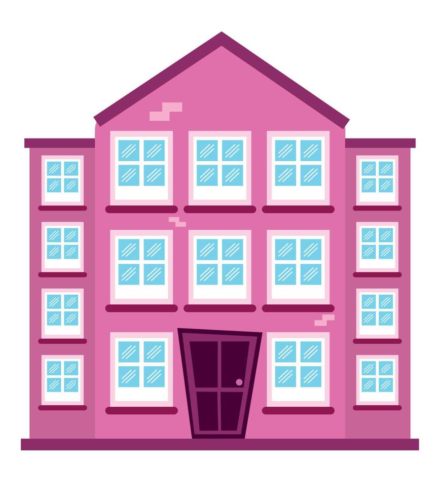 building pink facade vector