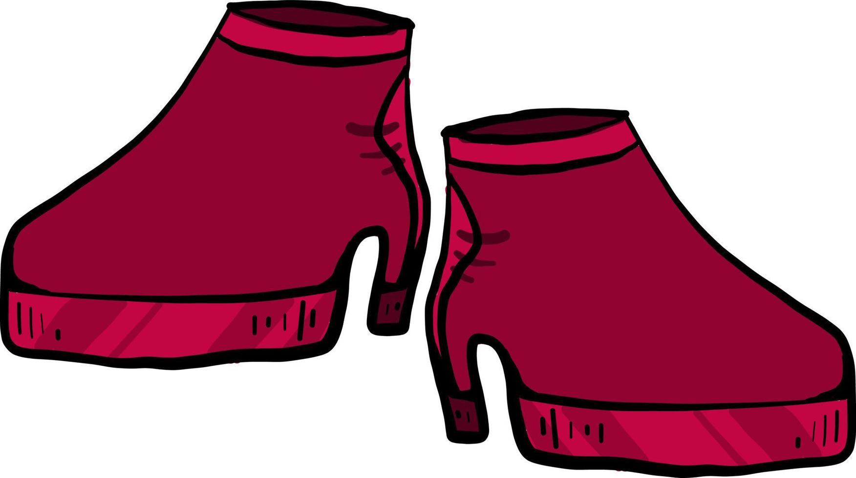Zapatos de mujer rojo, ilustración, vector sobre fondo blanco.