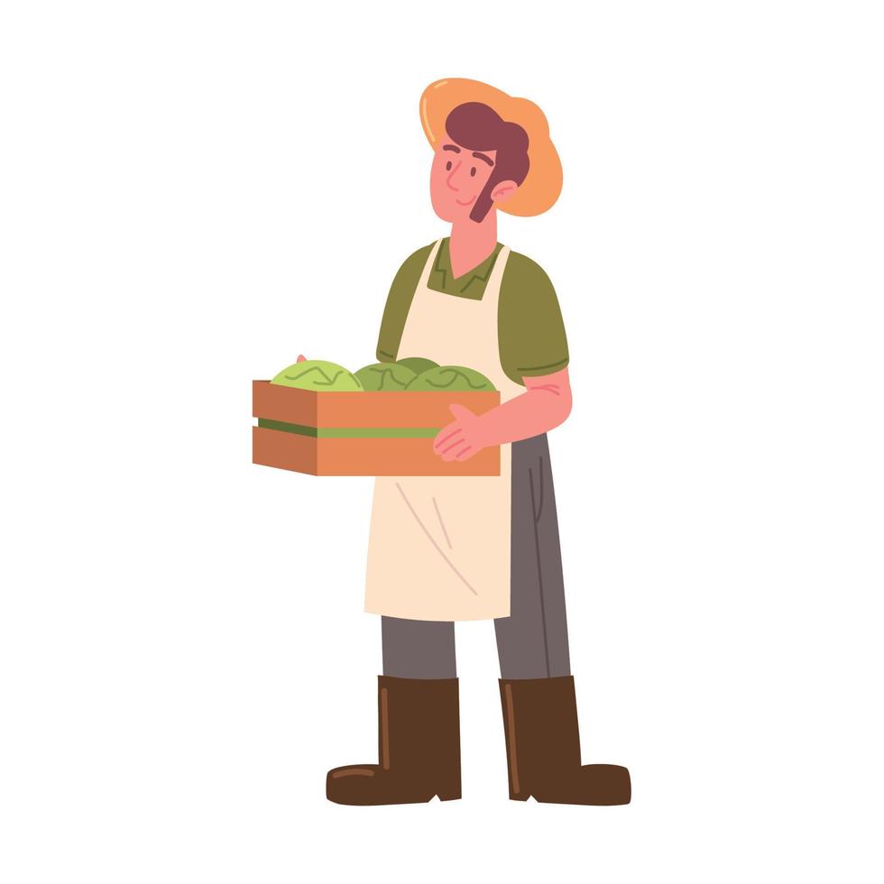 farmer with fruits vector