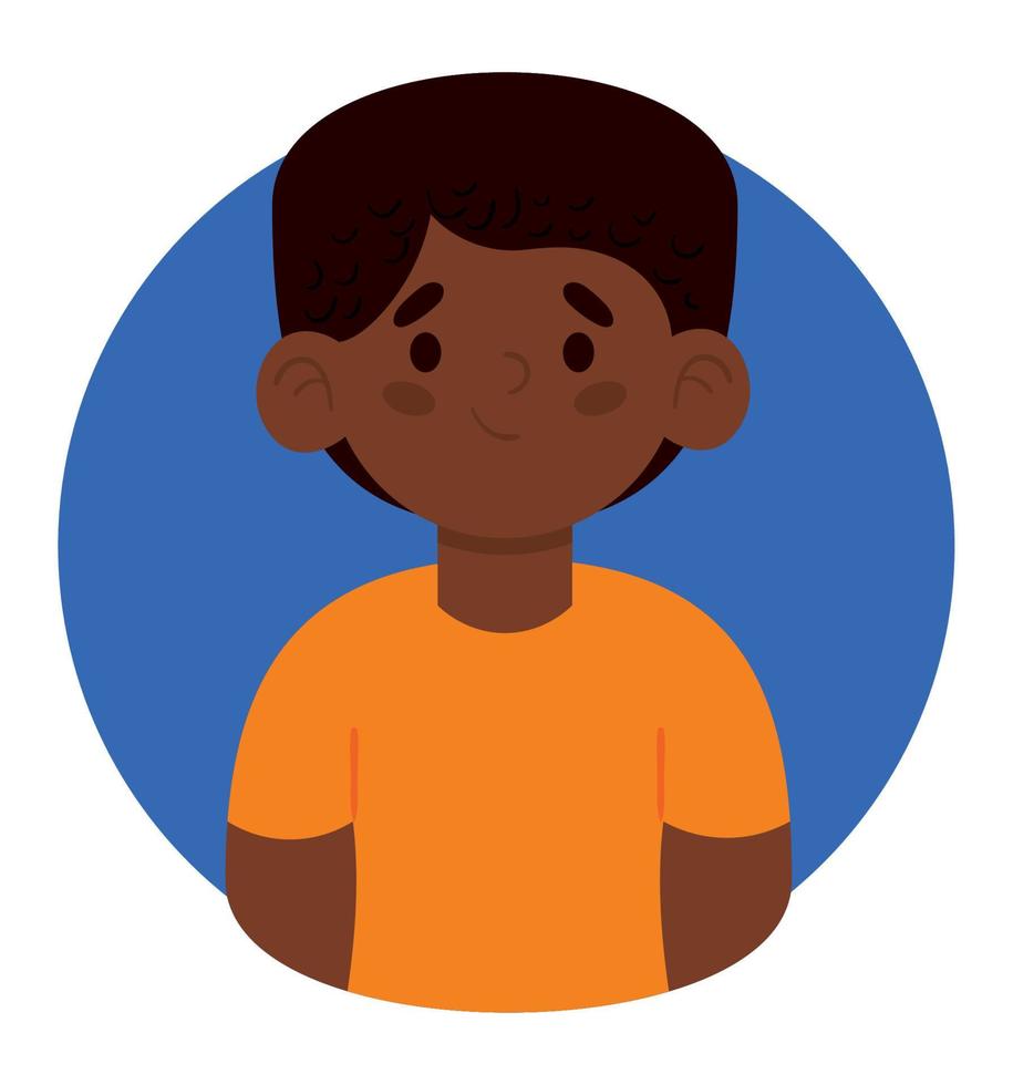 afro american boy avatar vector