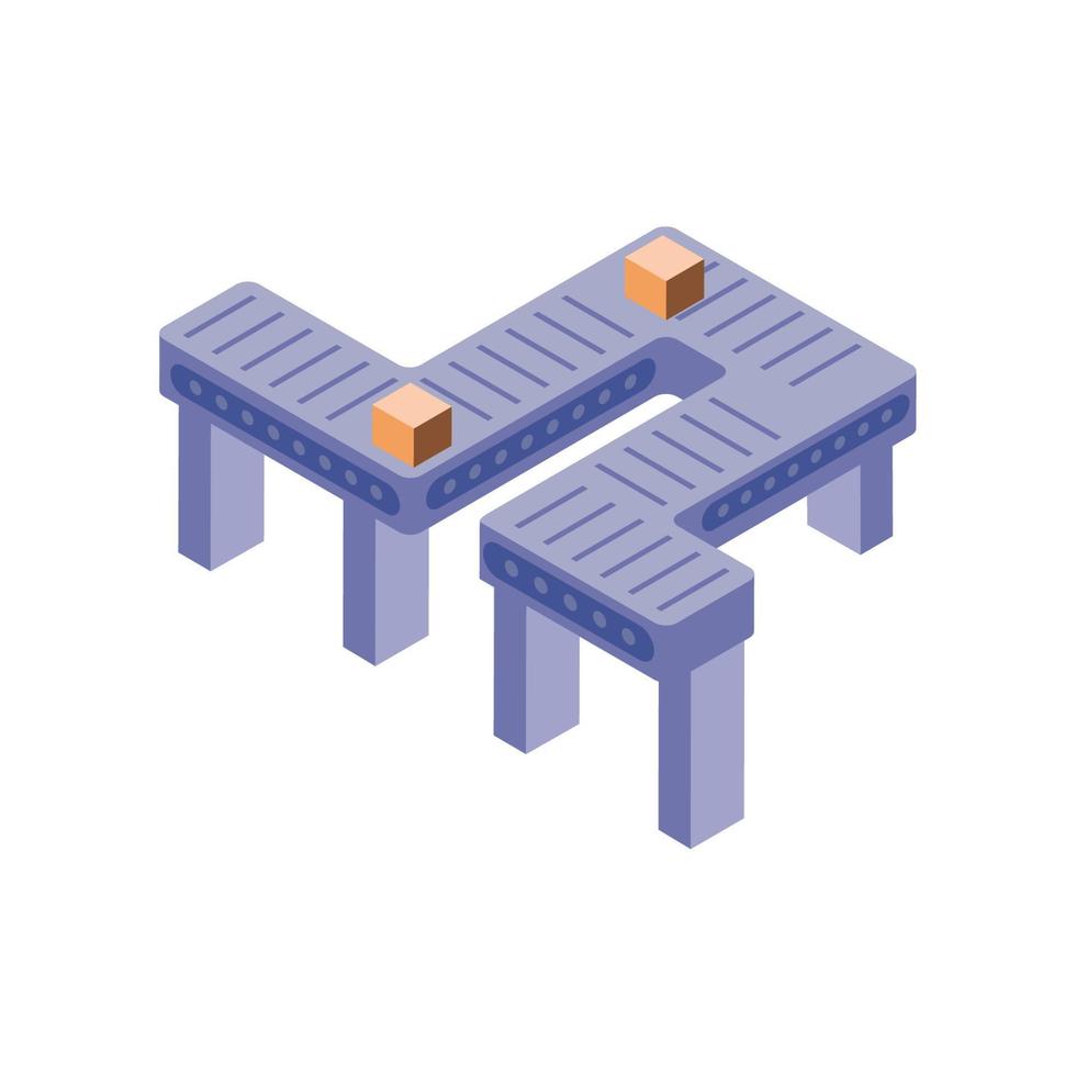 Isometric Industry conveyor machine vector