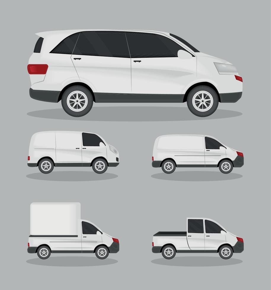 set of mock up car vector