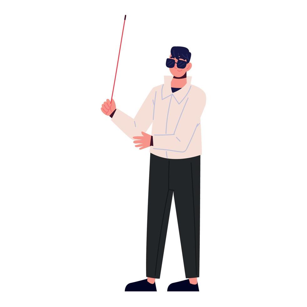 blind man with sunglasses vector