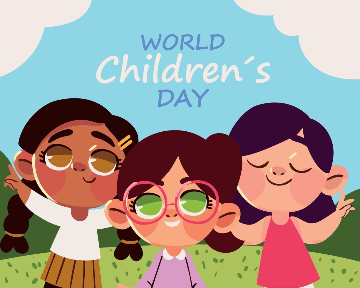 World Childrens Day invitation card vector