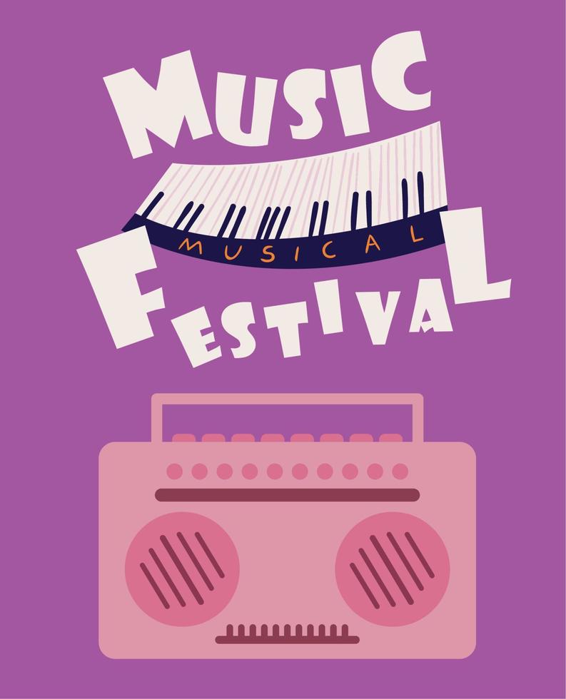 music festival invitation card vector