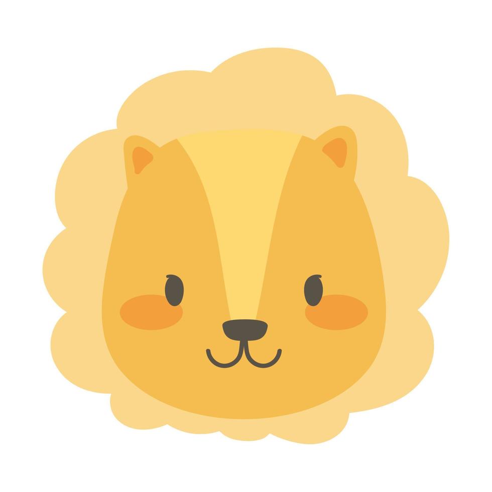 lion face cute animal vector