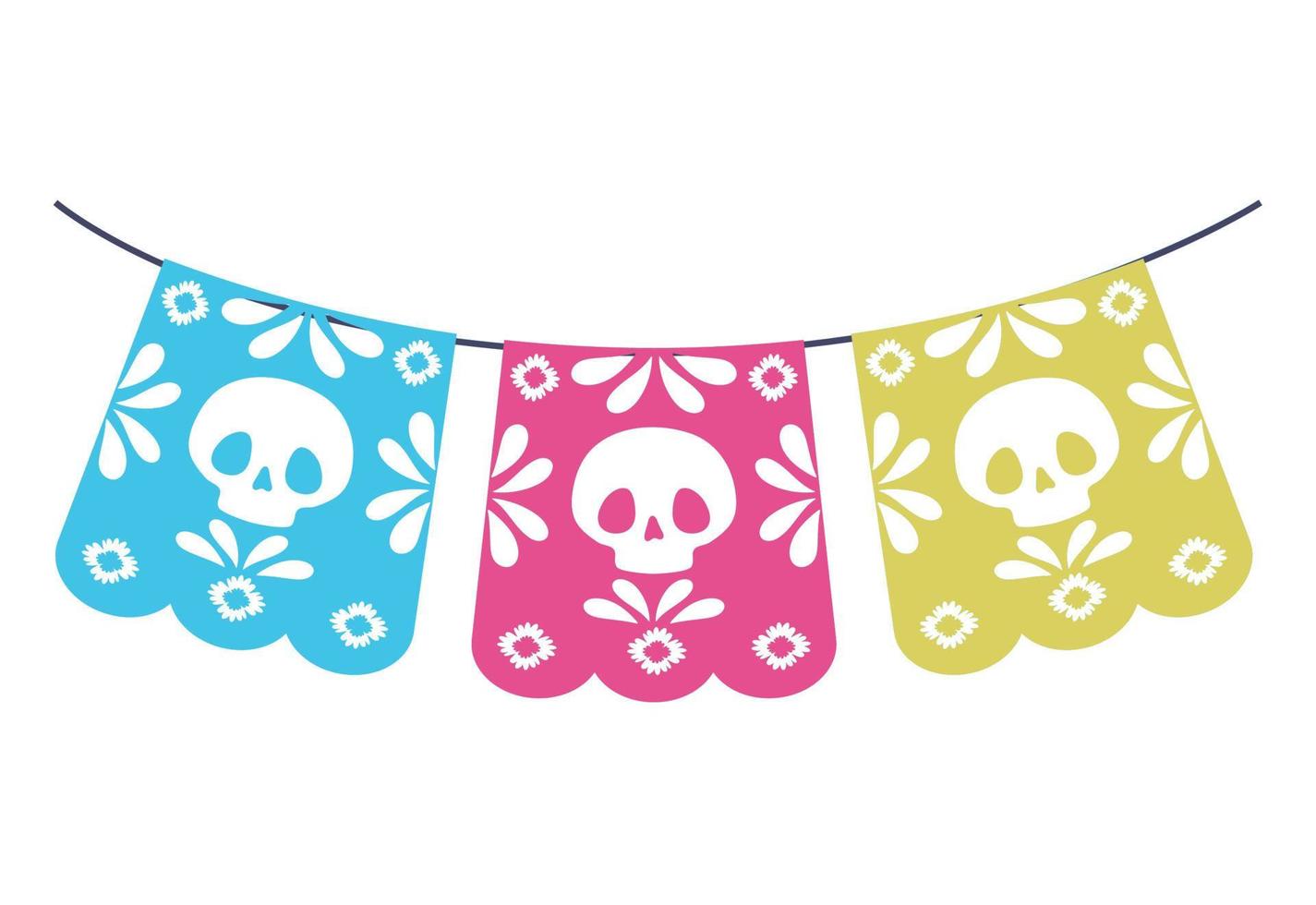 guirnalda dia de muertos vector