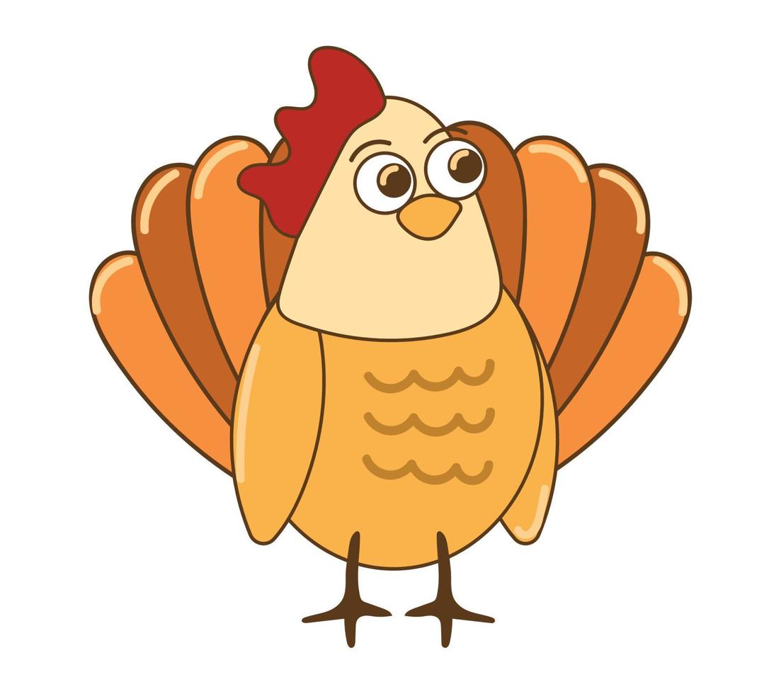 cute turkey bird vector