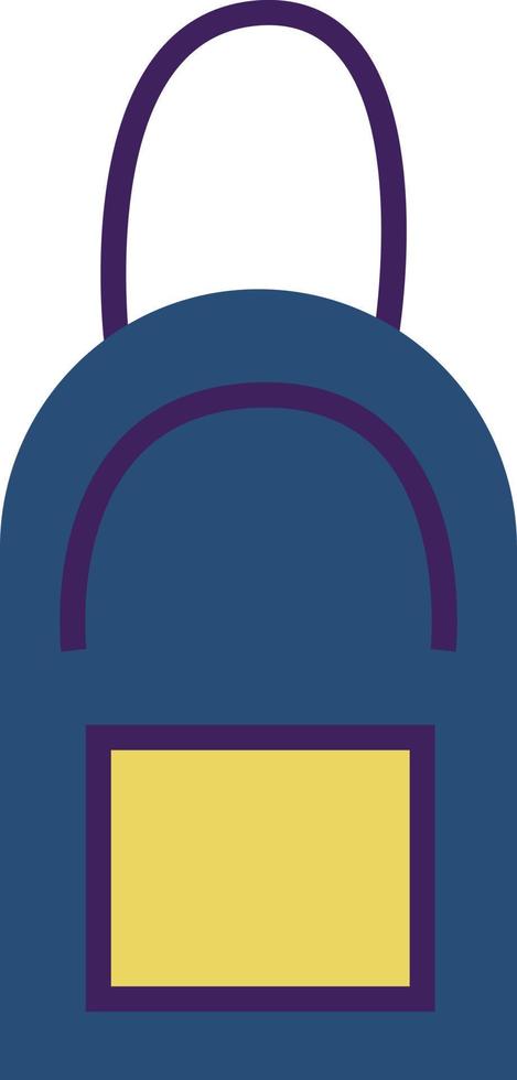 mochila azul, ilustración, vector, sobre fondo blanco. vector