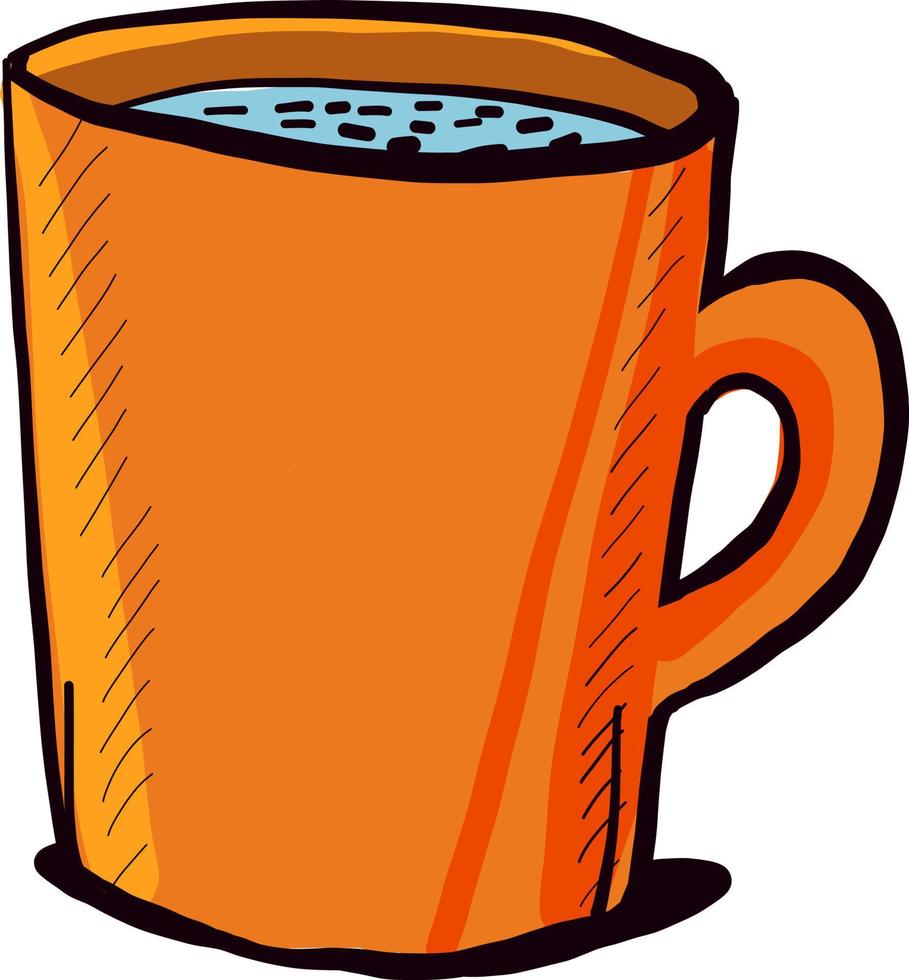 Taza larga naranja, ilustración, vector sobre fondo blanco