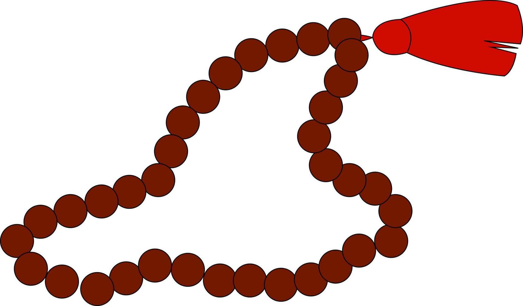 Prayer beads, illustration, vector on white background.