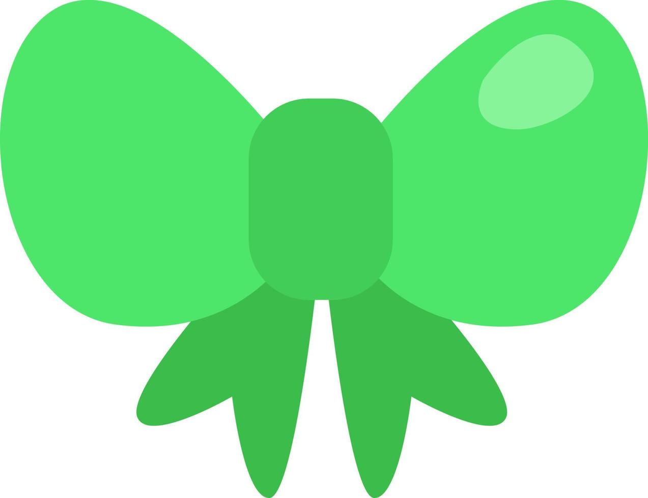 Green bow, illustration, vector on a white background.