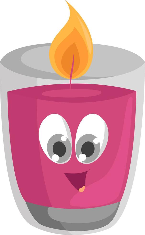 Scented candle , illustration, vector on white background