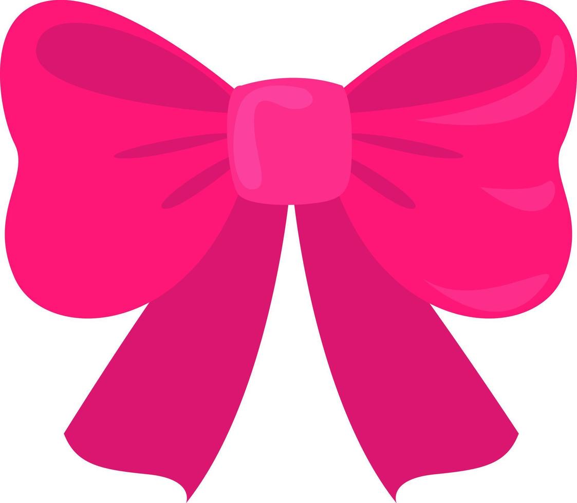 Big pink bow, illustration, vector on a white background.