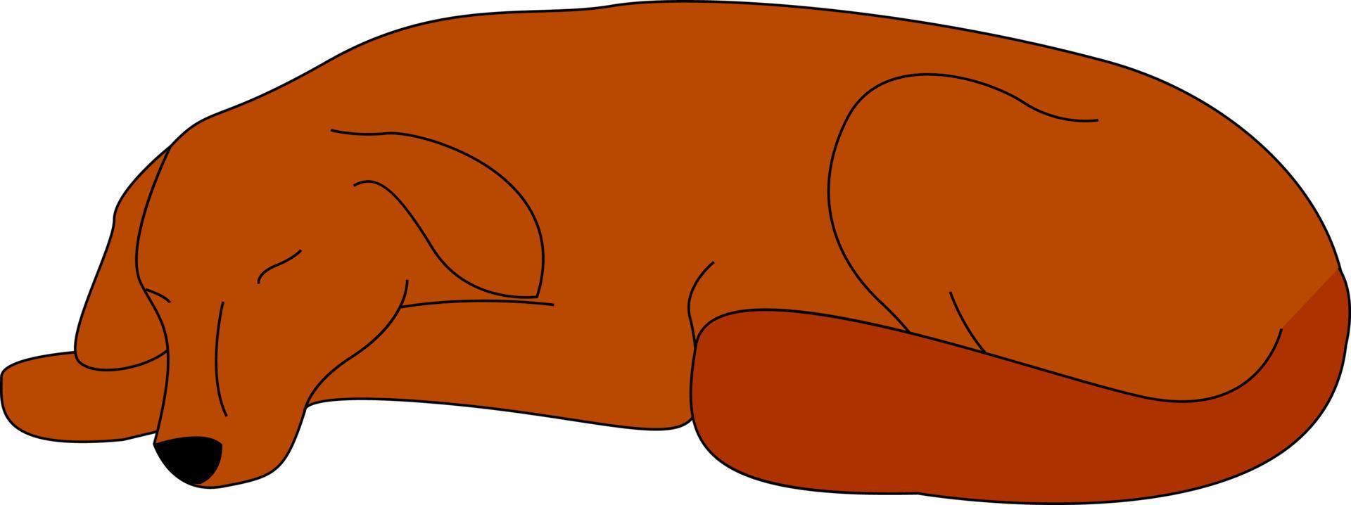 Sleeping dog, illustration, vector on white background.