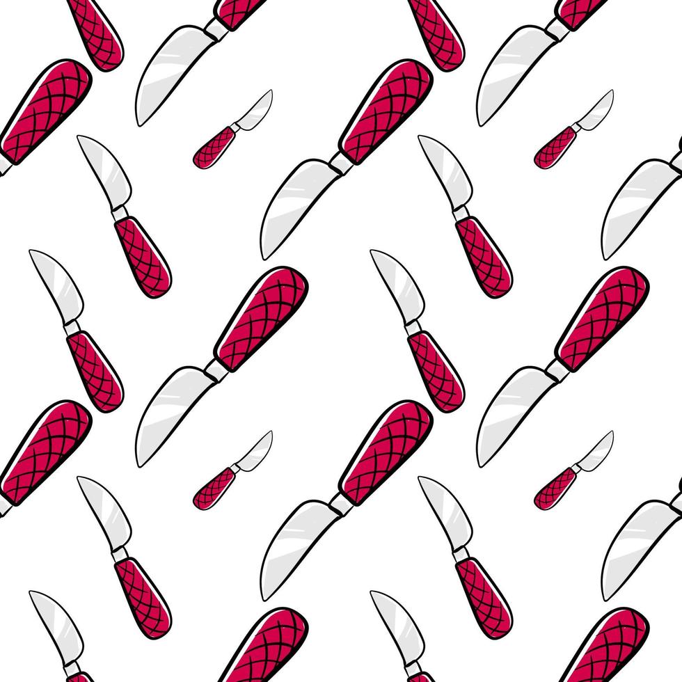 Small knifes pattern, illustration, vector on white background.