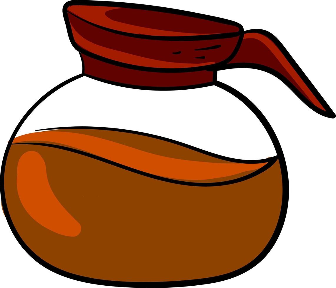 Coffee pot glass, illustration, vector on white background