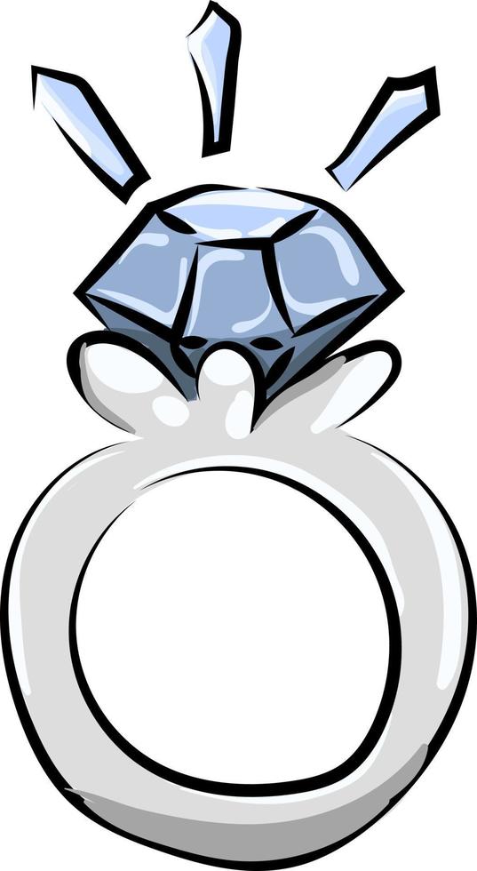 Silver ring, illustration, vector on white background.